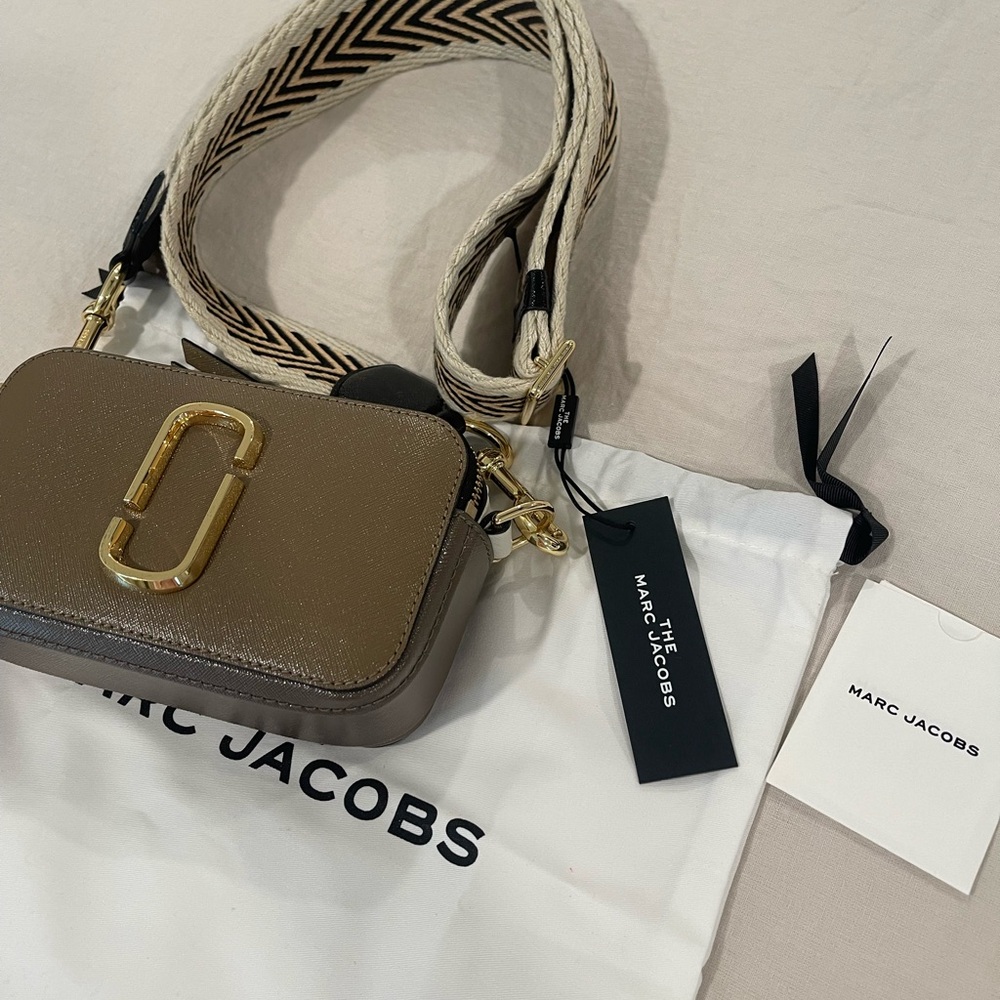 Marc Jacobs Tan Crossbody Bag with Gold Accent